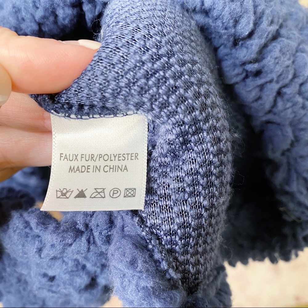 NWT Top it Off Blue Teddy Bear Oversized Cozy Pullover Sweater Faux Fur Blue 2XL - Picture 10 of 10